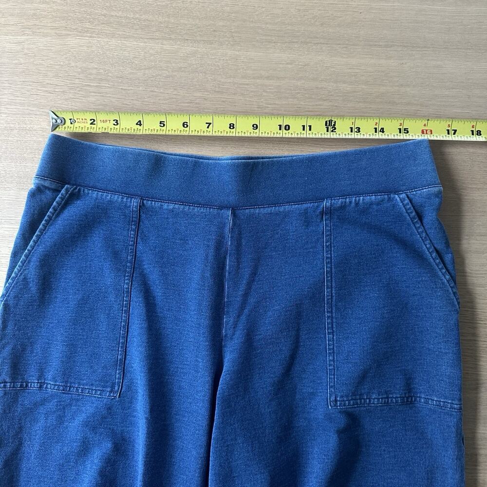 Pure Jill Indigo Wide Leg Pant Women Petite M Blue Stretch Cropped Coastal Lagen - Picture 8 of 10